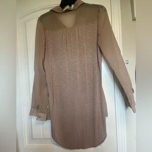 See through tunic long sleeve blouse